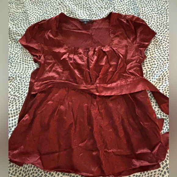 Brick red silk top - Picture 3 of 3